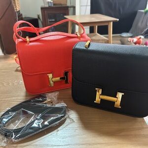 Elegant Black and Red Crossbody Bags